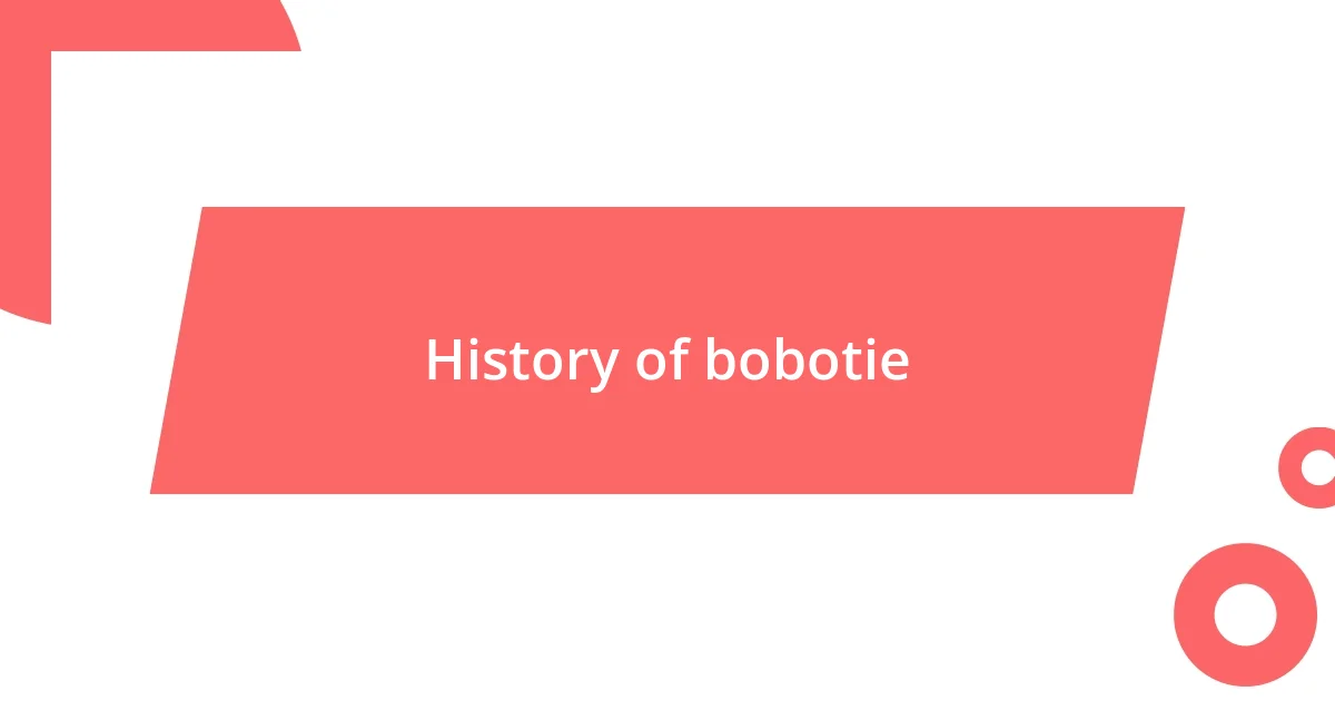 History of bobotie